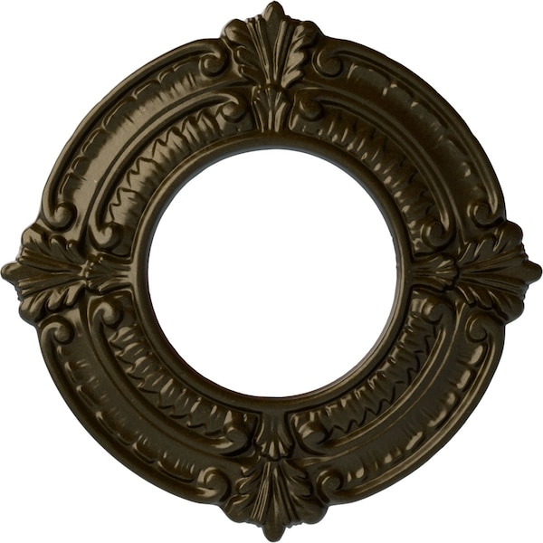Ekena Millwork Benson Ceiling Medallion (Fits Canopies up to 4 1/8"), 9"OD x 4 1/8"ID x 5/8"P, Green Gold CM09BNGGS - main